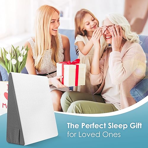 Miniatura 8 de Almohada de cuña, almohada de cuña de cama de 8 pulgadas para dormir y descansar, almohada inclinada de espuma viscoelástica refrescante para