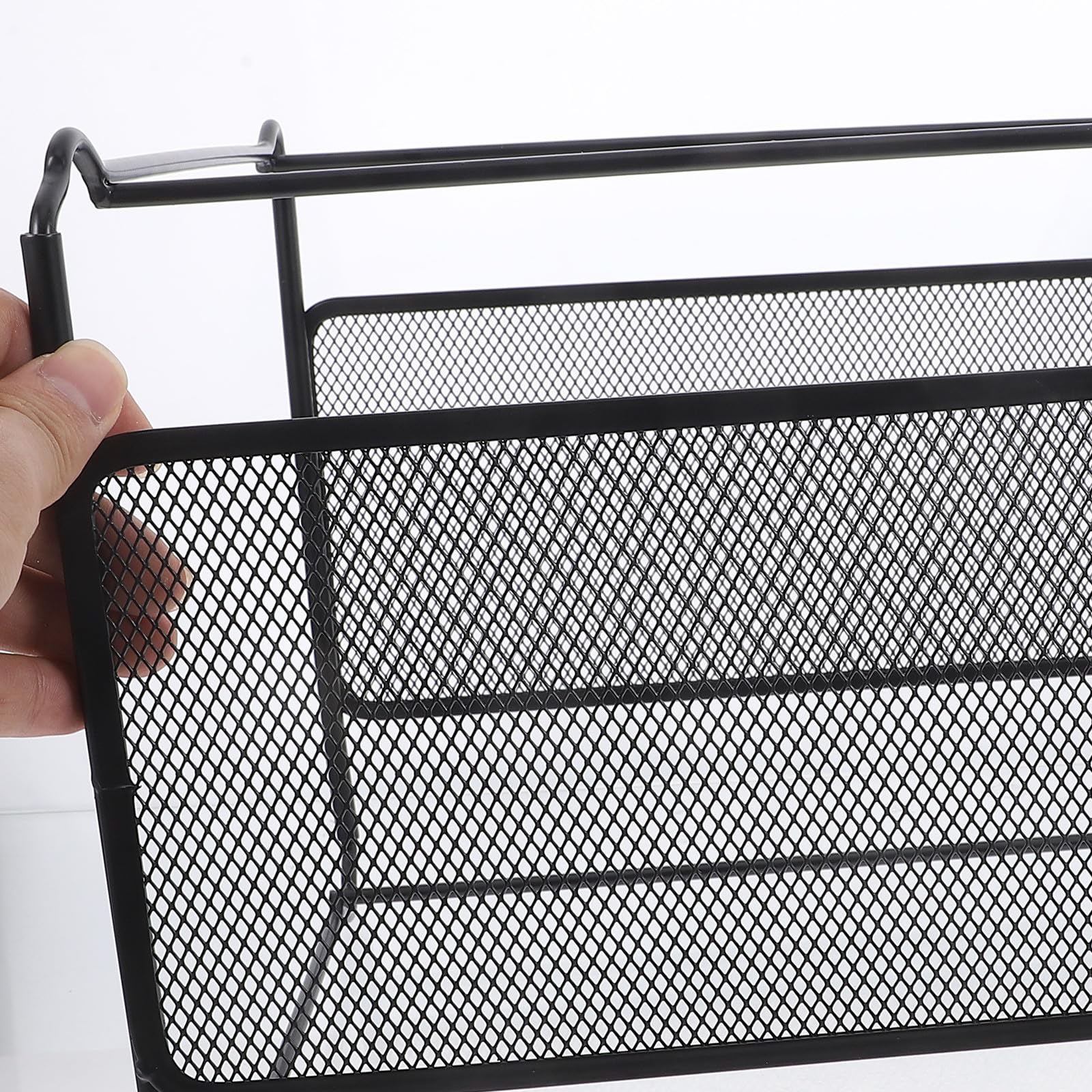 Mikikit Porta Cartelle Sospese A4 in Ferro Nero per Documenti e Libri Lavorazione Fine e Classificazione Chiara per Studio e Dormitorio Dimensioni 32,5x28,5x24,5 Cm