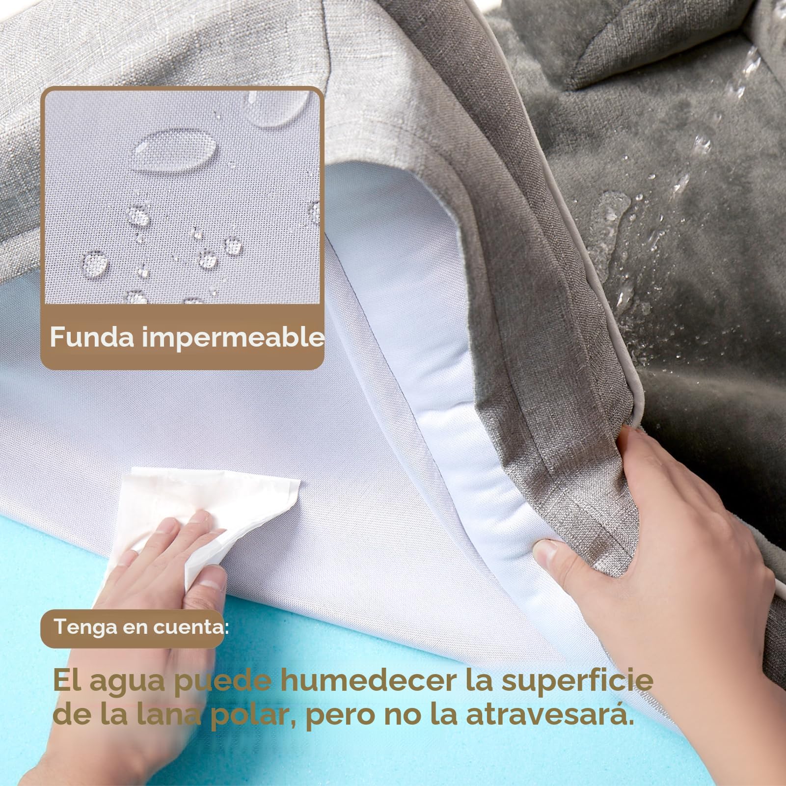EHEYCIGA Cama Perro Extra Grande 112x81x16cm, Colchon Perro Impermeable Lavable con Espuma Viscoelástica, Sofá Perro Ortopedica Desmontable, Gris