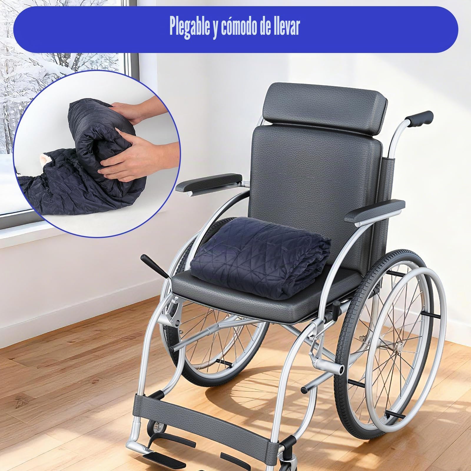 Cubrepiernas para Silla de Ruedas Forradas en Forro Polar, Manta para Silla de Ruedas, Calidez a Prueba de Viento Saco para Sillas de Ruedass Adultos