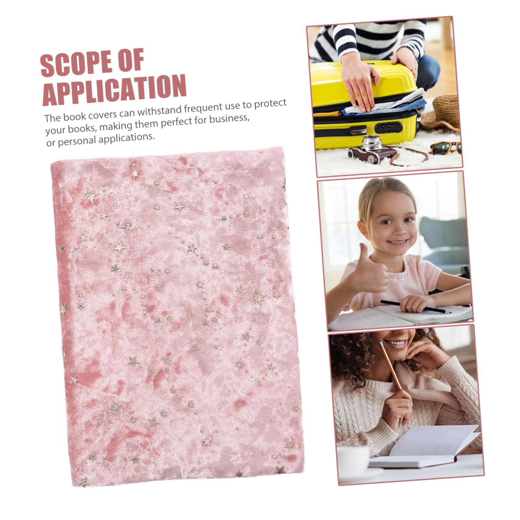 SHINEOFI 3 Pz Copertina Protettiva Del Libro Accessori Scrapbooking Film Libro Protettore Copertine Di Libri Estensibili Leggero Tascabili Forniture Di Riviste Spazzatura Fine Stoffa Rosa