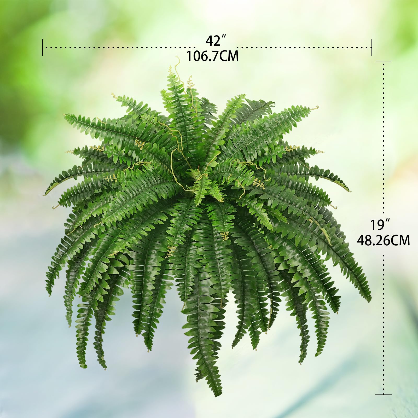 2 Pièces Fougère Artificielle Boston 84cm - Plantes Faux Intérieur Extérieur FOREST PRINCE