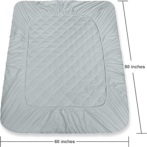 Miniatura 82 de Utopia Bedding Protector de colchón acolchado (individual) – Protector de colchón elástico ajustable – La funda de colchón se estira hasta 16