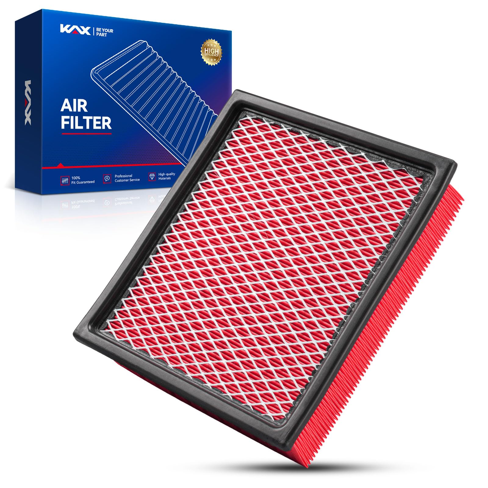 KAX Premium Engine Air Filter, CA8243 Replacement for Ford Explorer, Mercury Mountaineer 1997-2001, Ranger 1997-2011, Mazda B2300, B2500, B3000, B4000