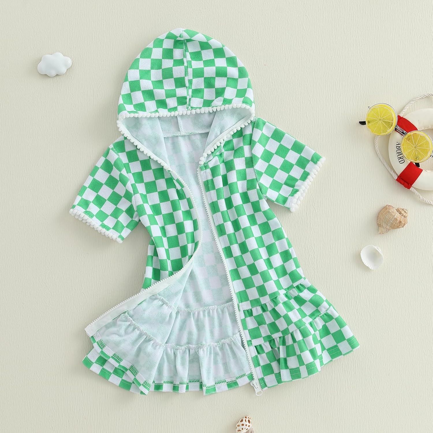 Yccutest Toddler Hooded Terry Swim Cover Up Kids Swimsuit Coverup for Girls Beach Bathing Suit Wraps Swimwear Summer Outfits - Image 2