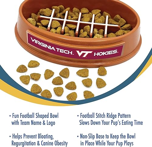 Miniatura 226 de NCAA Super-Bowl Iowa Hawkeyes - Cuenco para perros de alimentación lenta con diseño de fútbol para una digestión saludable. Cuenco antideslizante
