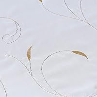 Vista 2 de JAIJY Cortinas pequeñas de gasa bordada con pestaña superior para plantas de vid y bolsillo para barra, cortina pequeña con lazo ajustable