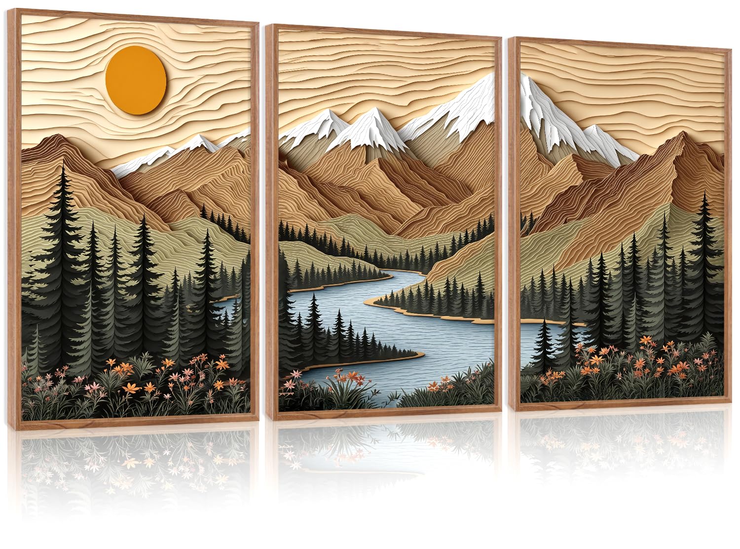 CHDITB Mountain Frame Canvas Wall Art, Nature themed office Wall Decor, country Scenic Art Spiritual Wall Painting, Vintage national park Mountains forest Art Prints for Living Room, Bedroom 16"x24"x3 — view 109