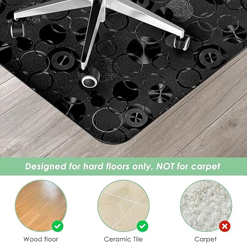 Miniatura 3 de Vicwe Tapete para silla de oficina para suelo de madera dura, 36 x 48 pulgadas, fácil de limpiar, tapete antideslizante para silla de computadora