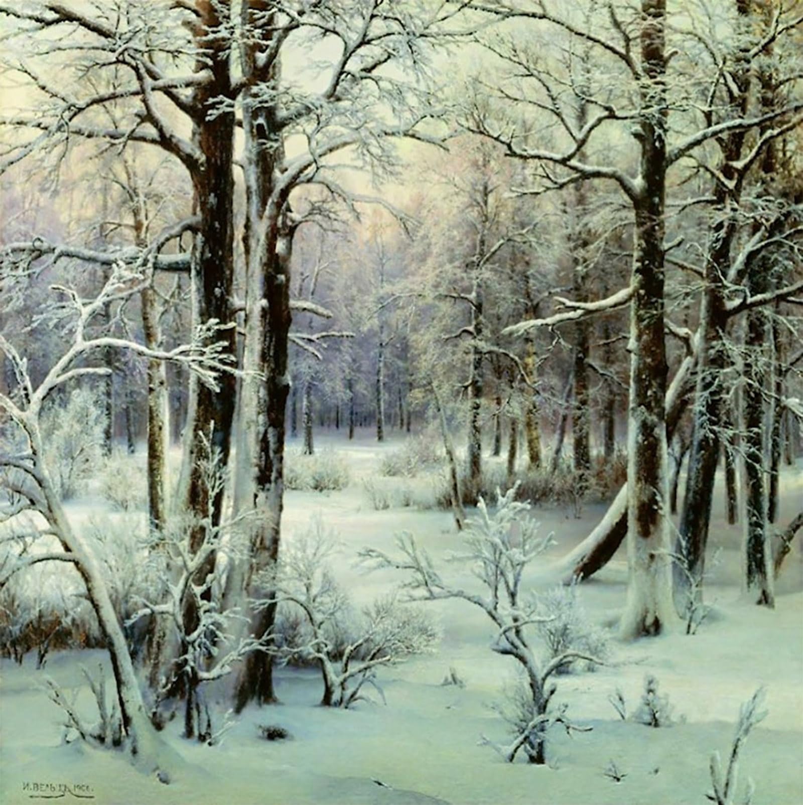 POSTERIIk Vintage Print Pop Art Landscape Artwork Frost by Ivan Welz Art Prints for Office Home Decor 60x90cm