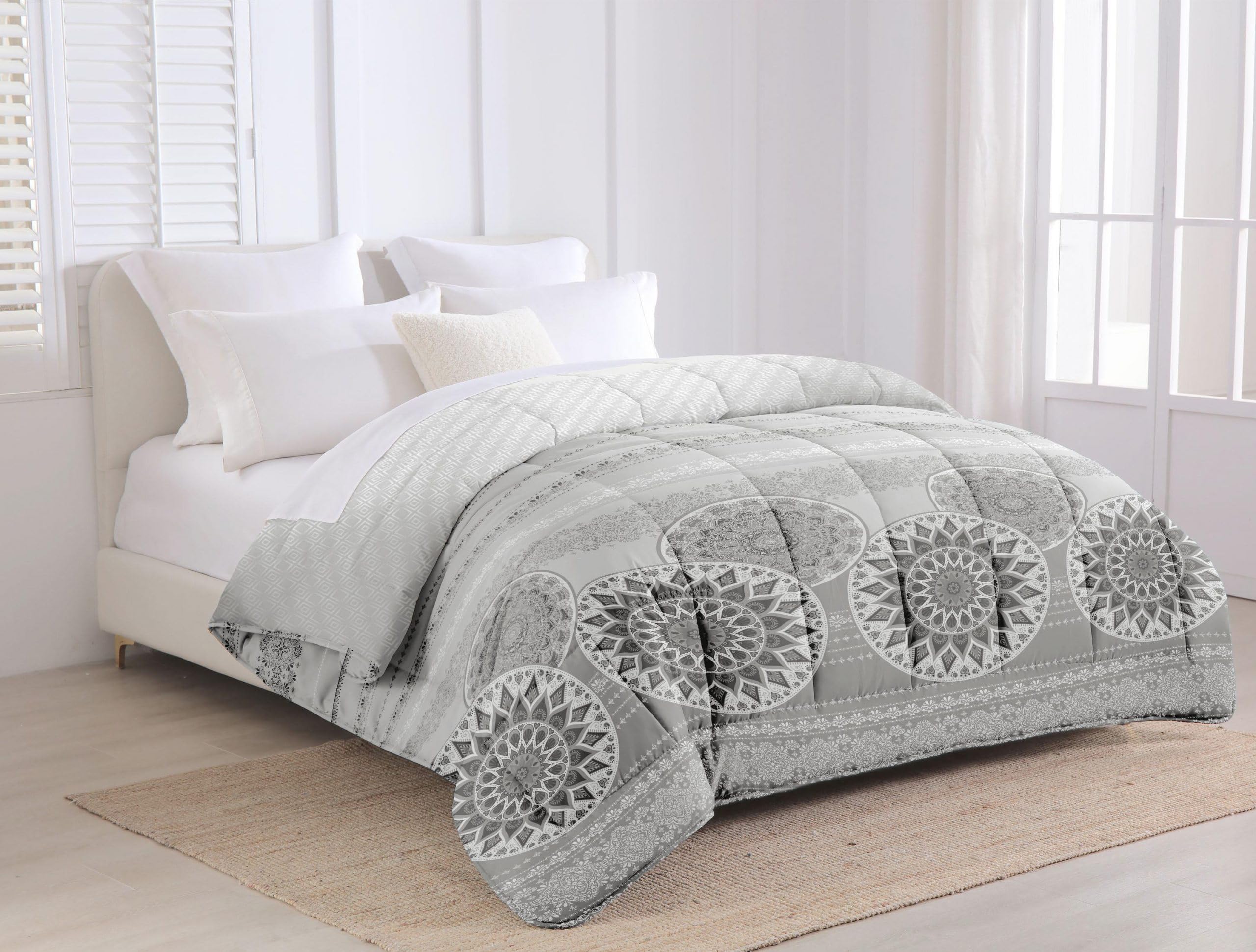 MANEMI - Edredón Estampado con Relleno de Fibra para Cama 135CM, Invierno 230 x 240cm, Tejido Suave y 100% Poliéster