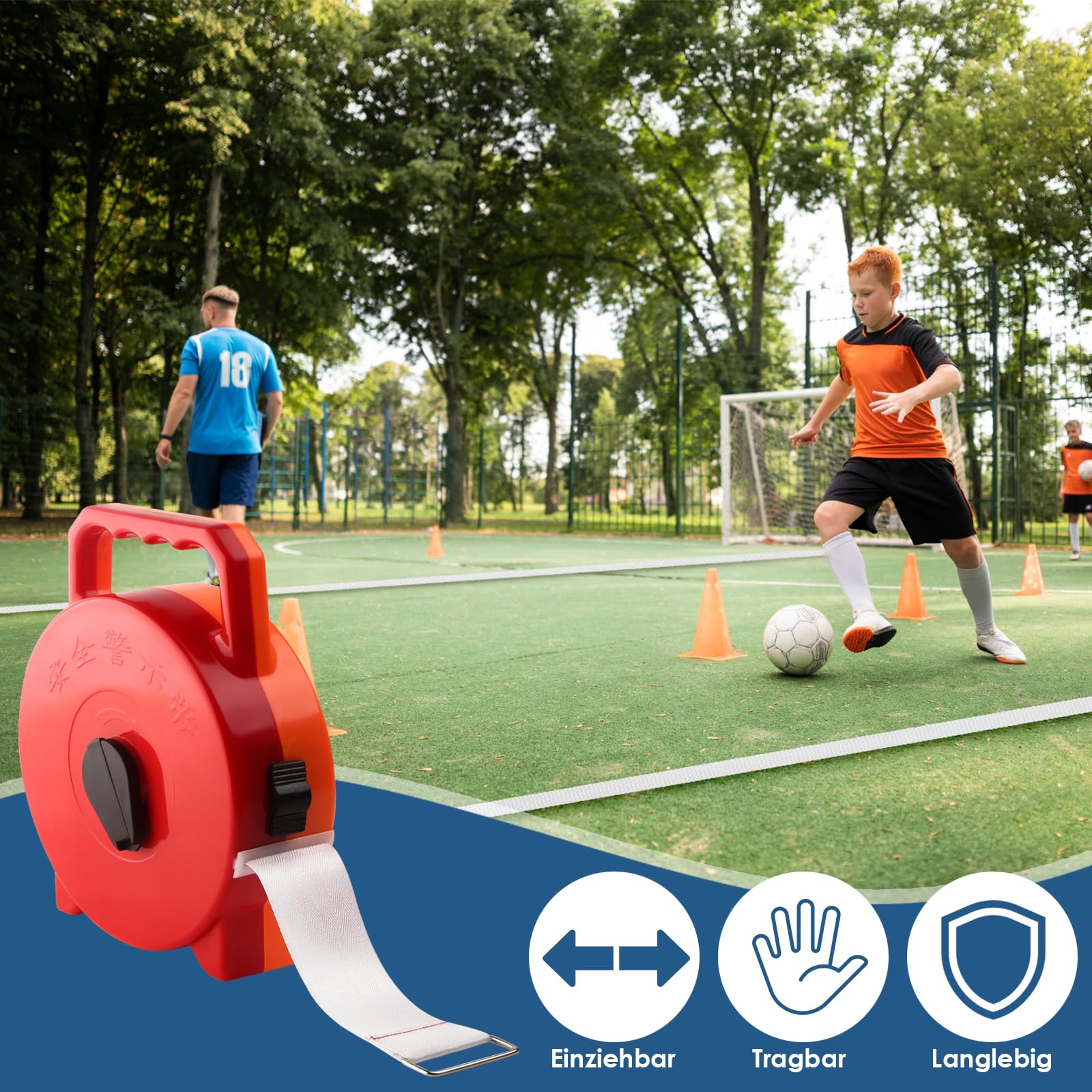 Lignes de Terrain de Football 4 cm - Marquage de Terrain de Jeu - Lignes de Badminton Court - Lignes de Juridiction Réglables - Entraînement de Football Multijoueur
