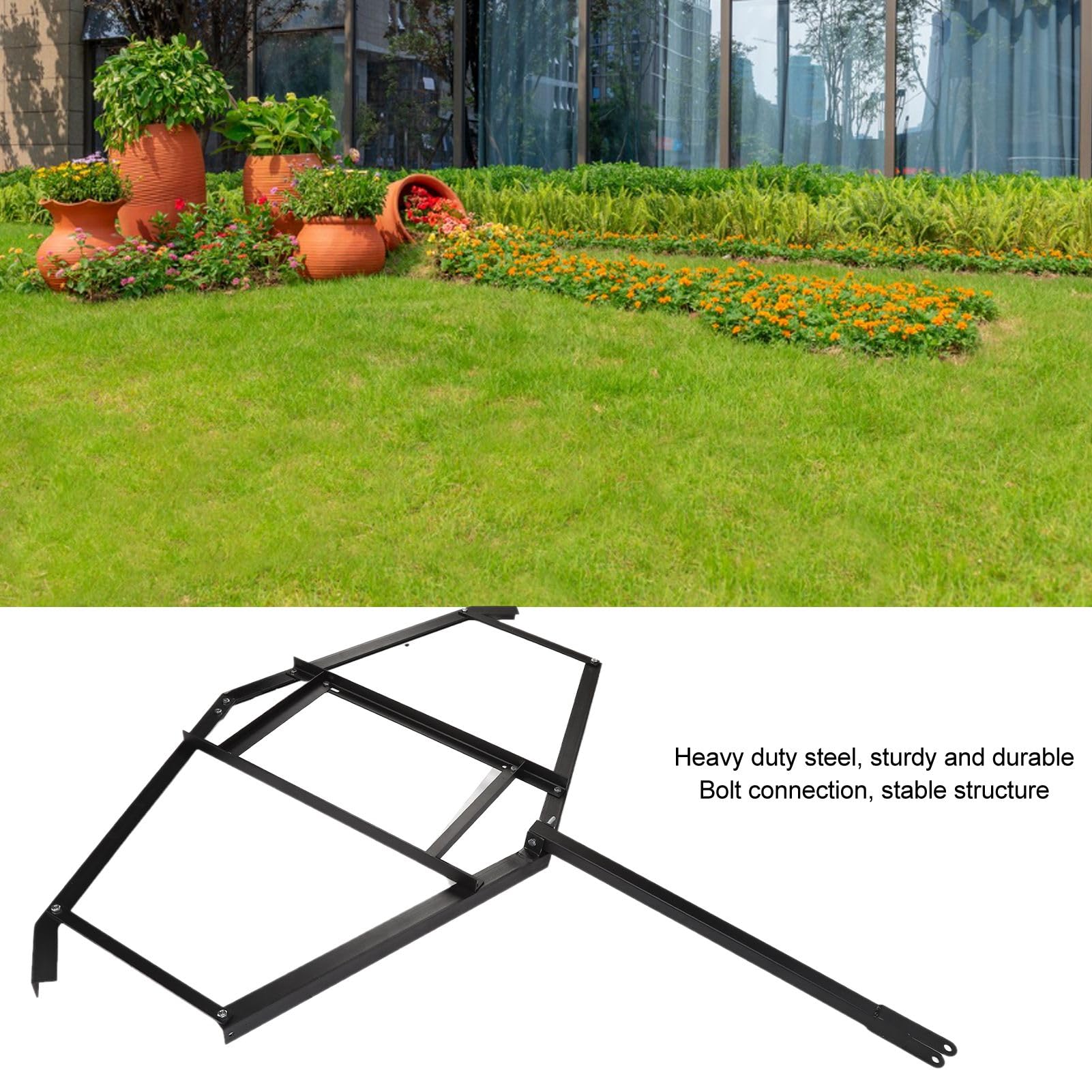 Fafeicy Rastrillo Nivelador de Césped de Acero Resistente de 74 Pulgadas, Construcción Duradera, Peso Máximo de 50 Libras, Ideal para Remolques de Jardín ATV UTV y Nivelación de Patio