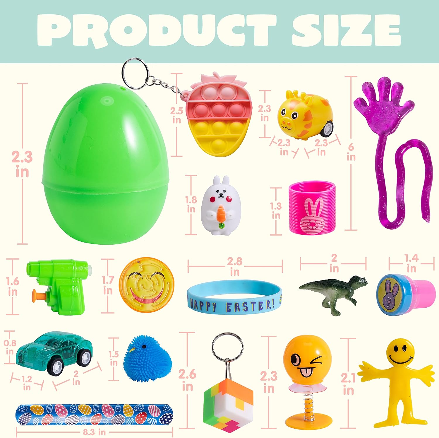 JOYIN 100 Pcs Prefilled Easter Eggs with Novelty Toys Premium for Easter Theme Party Favor, Easter Eggs Hunt, Easter Basket Stuffers Fillers, Classroom Supplies