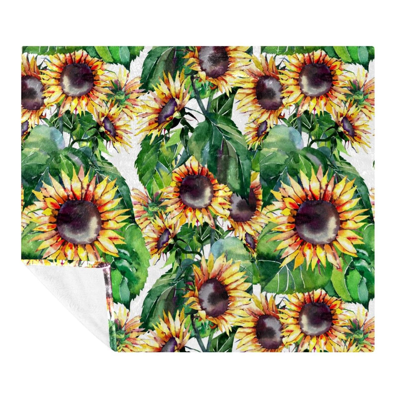 Plaid tournesol aquarelle pour apporter de la chaleur et du bonheur
