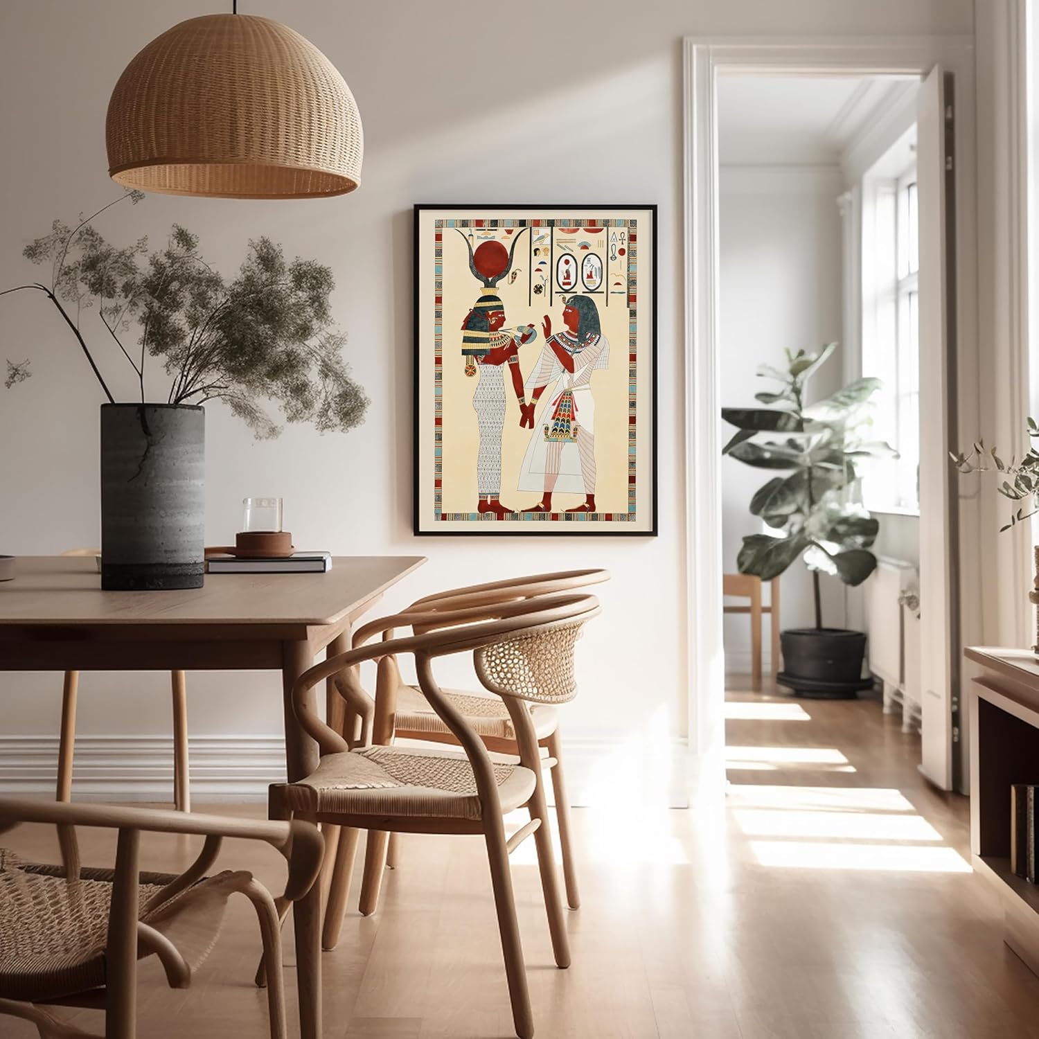 Poster Master Vintage Egyptian Goddess Isis Poster - Retro Ancient Egypt Print - Hieroglyphic Art - Egyptian Art - Gift for Men & Women - Decor for Library, Office or Dorm - 16x20 UNFRAMED Wall Art