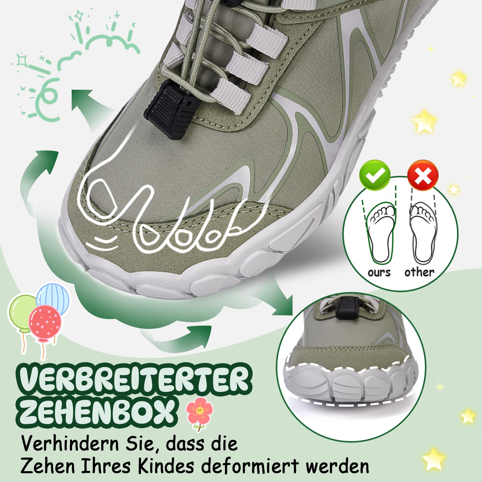 Barfussschuhe Kinder Barfußschuhe Jungen Mädchen Leicht Wanderschuhe Minimal Barfuß Sneaker Outdoor Wasserabweisend rutschfest Barefoot Shoes Kids Gr.27-35