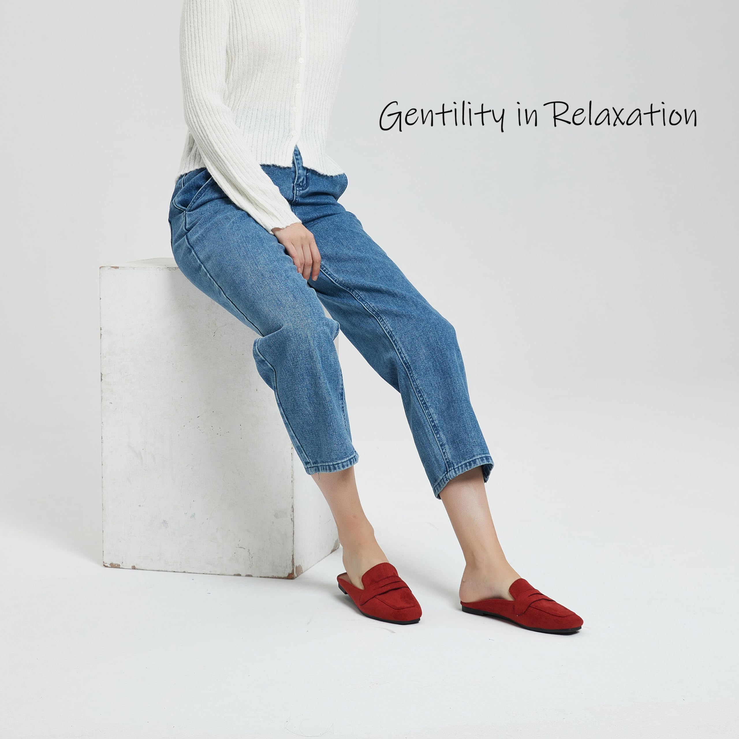 Zapatos sin cordones para mujer, zapatos planos, sin espalda, mocasines con puntera cerrada