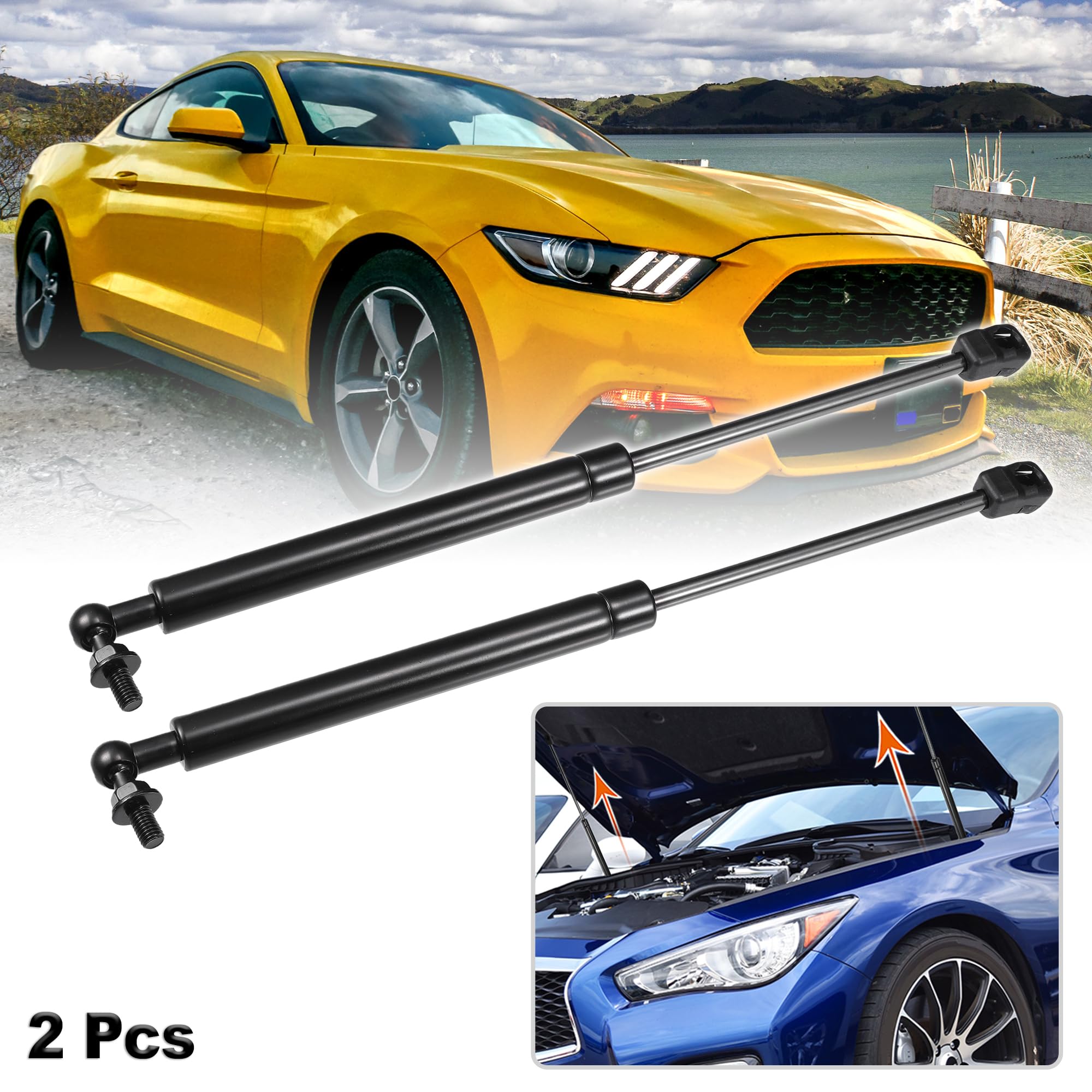 QUARKZMAN 2Pcs Front Hood Lift Supports Für Ford Mustang MK6 15-20