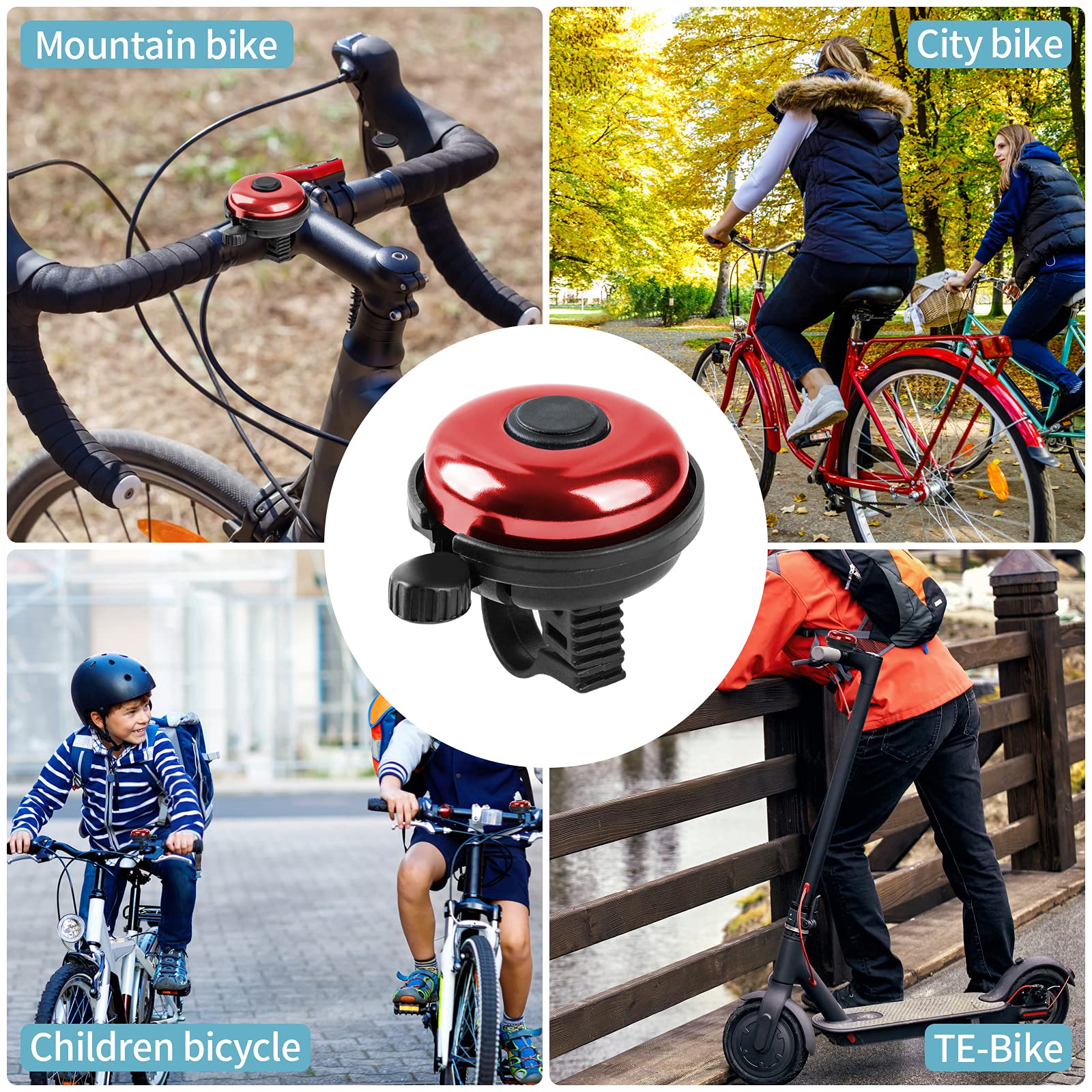 Timbre De Bicicleta Clásico De Aluminio Con Sonido Nítido Para