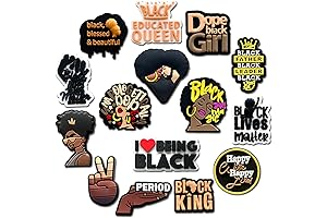 15Pcs Medical Black Girls Pink USA Croc Charms