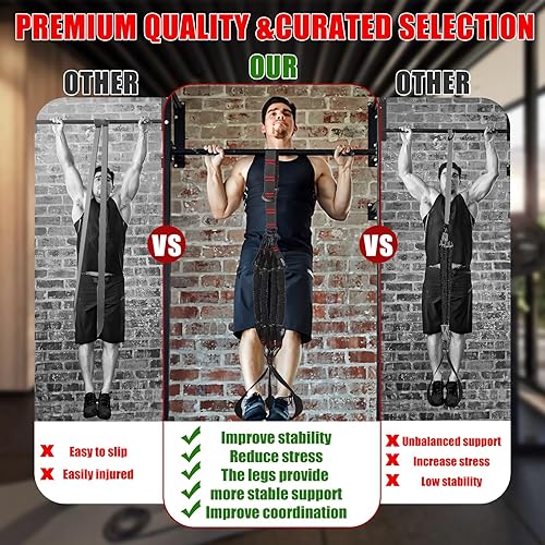 Miniatura 5 de Bandas de asistencia para dominadas, banda de entrenamiento resistente con reposapiés, 4 bandas para dominadas, bandas de asistencia para