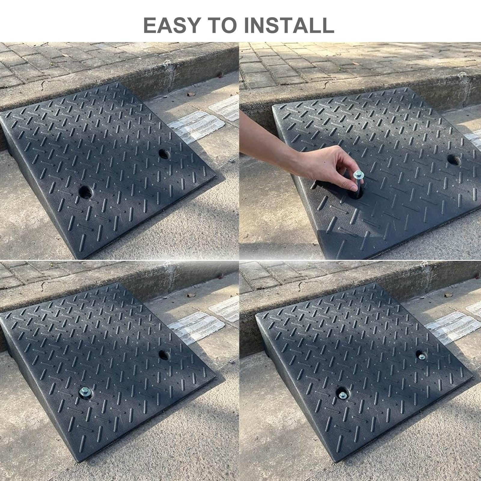 Gumowa rampa krawężnikowa do podjazdów o wysokości 13 cm, antypoślizgowa rampa do kosiarek dla seniorów, zwierząt domowych, skuterów, motocykli, rowerów, samochodów o niskim profilu