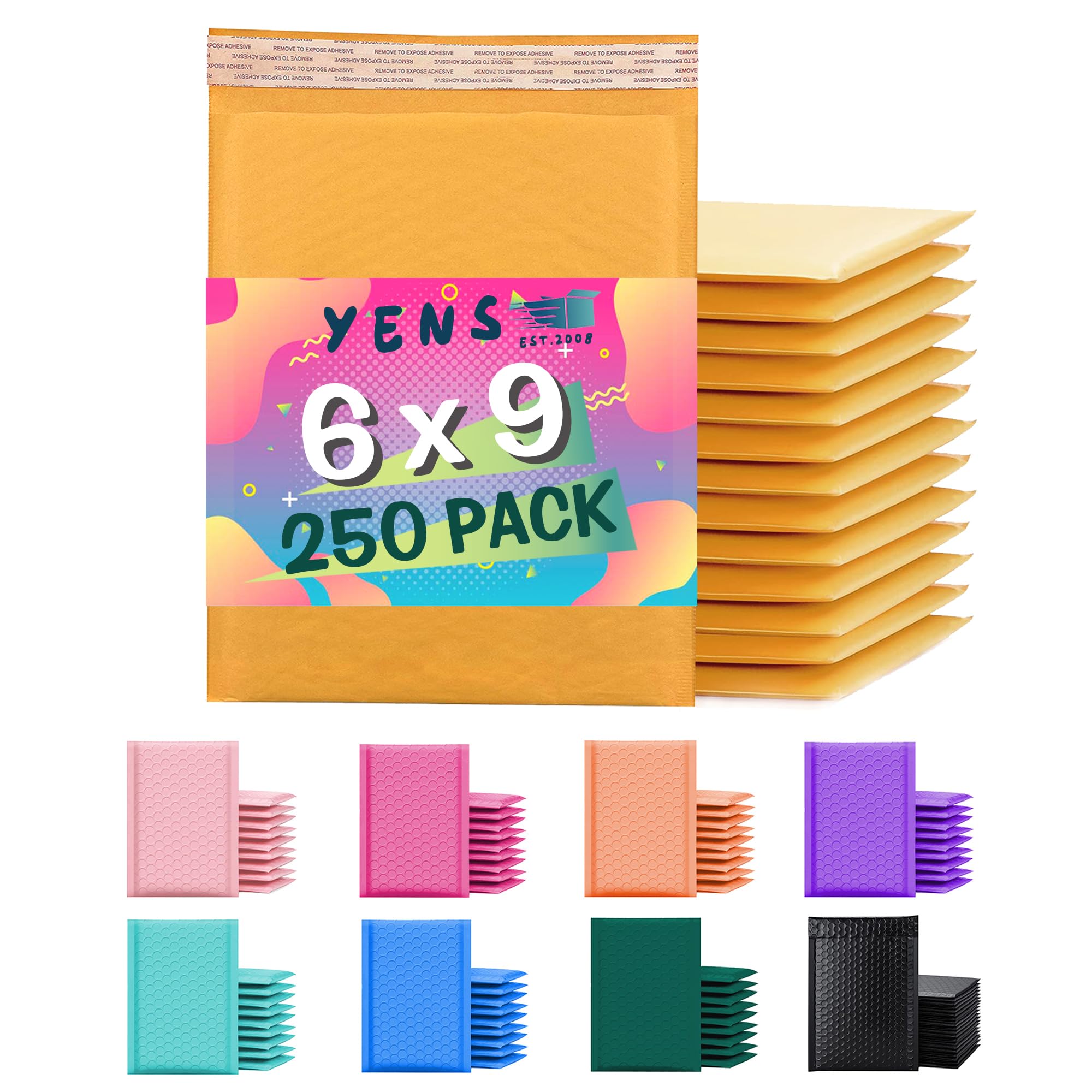 Yens Kraft Bubble Mailer #0 250 Pack