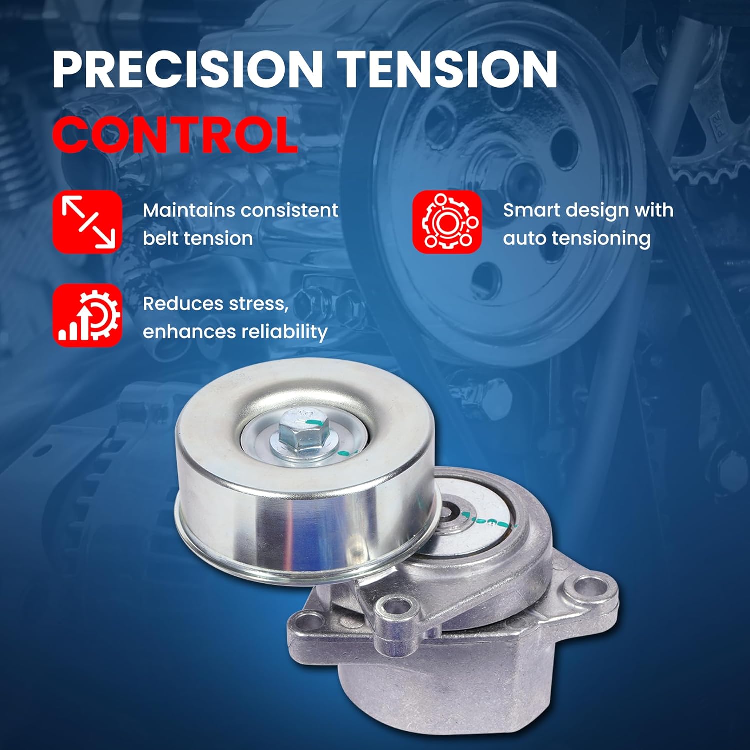 MOCA Serpentine Belt Accessory Tensioner Kit Fit 02-06 for Nissan Altima S Sedan, for Nissan Altima Base Sedan, for Nissan Sentra SE-R Sedan, 2004 for Nissan Sentra S Sedan 4-Door 2.5L