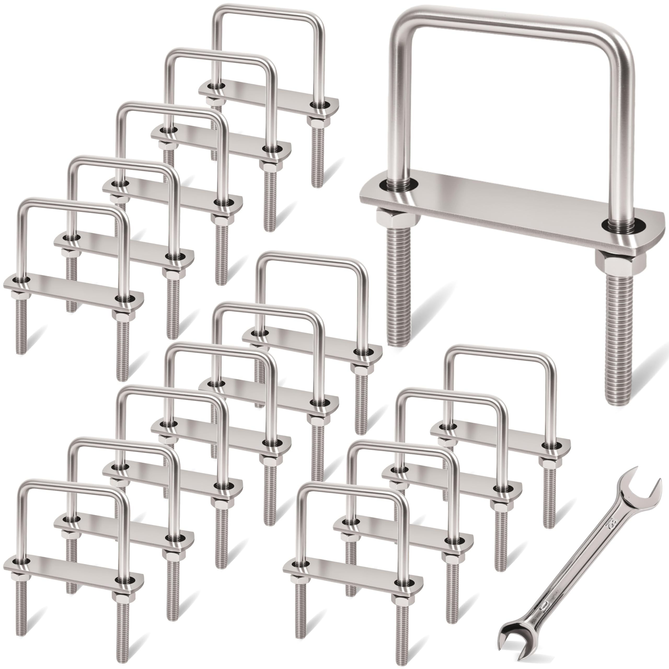 M8 Stainless Steel U-Bolts - 4 Pack -9