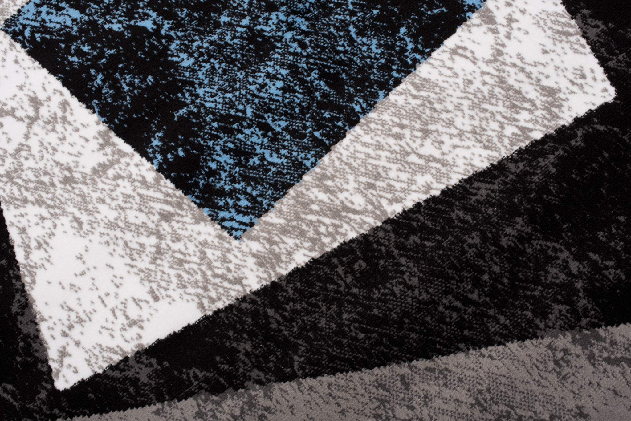 TAPISO Dream Alfombra de Salón Dormitorio Habitación Infantil Oficina Sala de Estar Diseño Moderno Abstracto Cuadrados Azul Gris Negro Blanco Pelo Corto Suave 140 x 200 cm