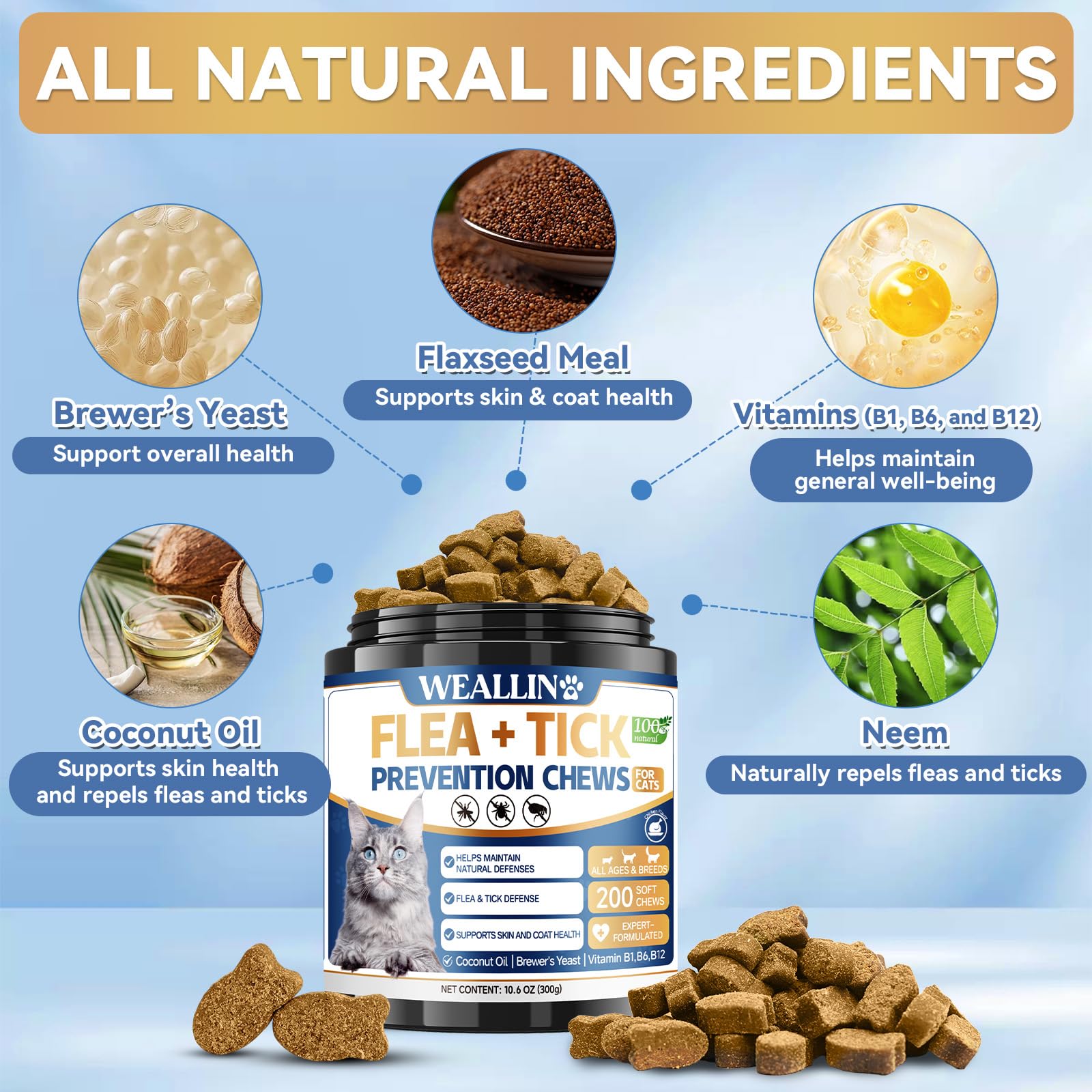 WEALLIN Natural Cat Flea Chews - Image 3
