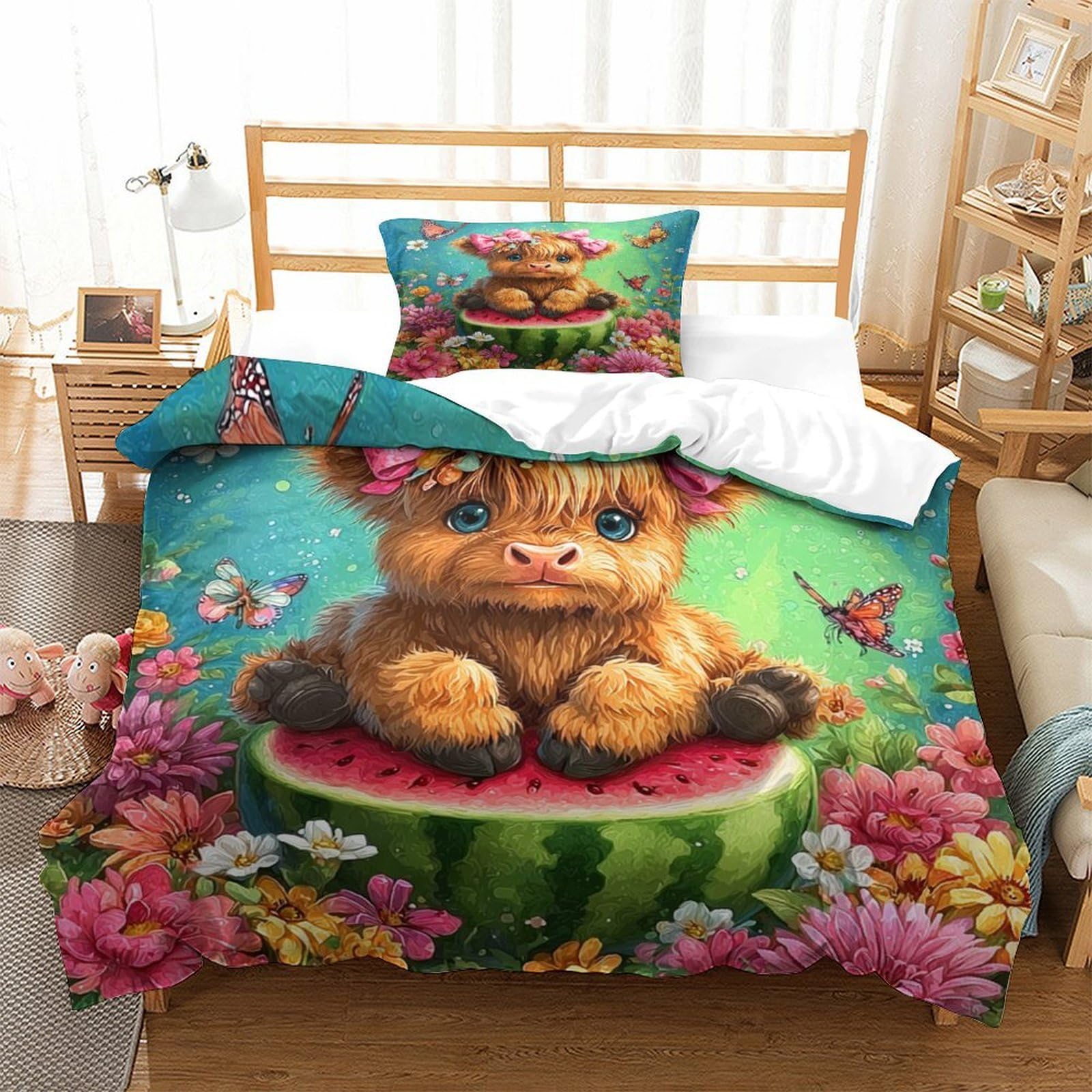 Housse de couette vache anti-transpiration en microfibre douce 135x200