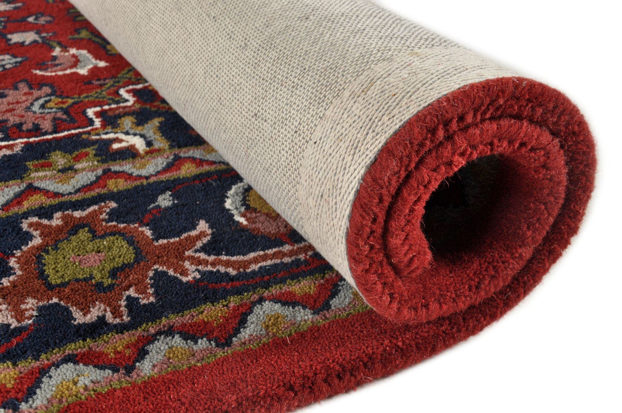 Theko | Tappeto Royal Persian in 100% lana vergine | IWS | fatto a mano con tecnica del tufting | Colore: Rosso | Dimensioni: 40 x 60 cm