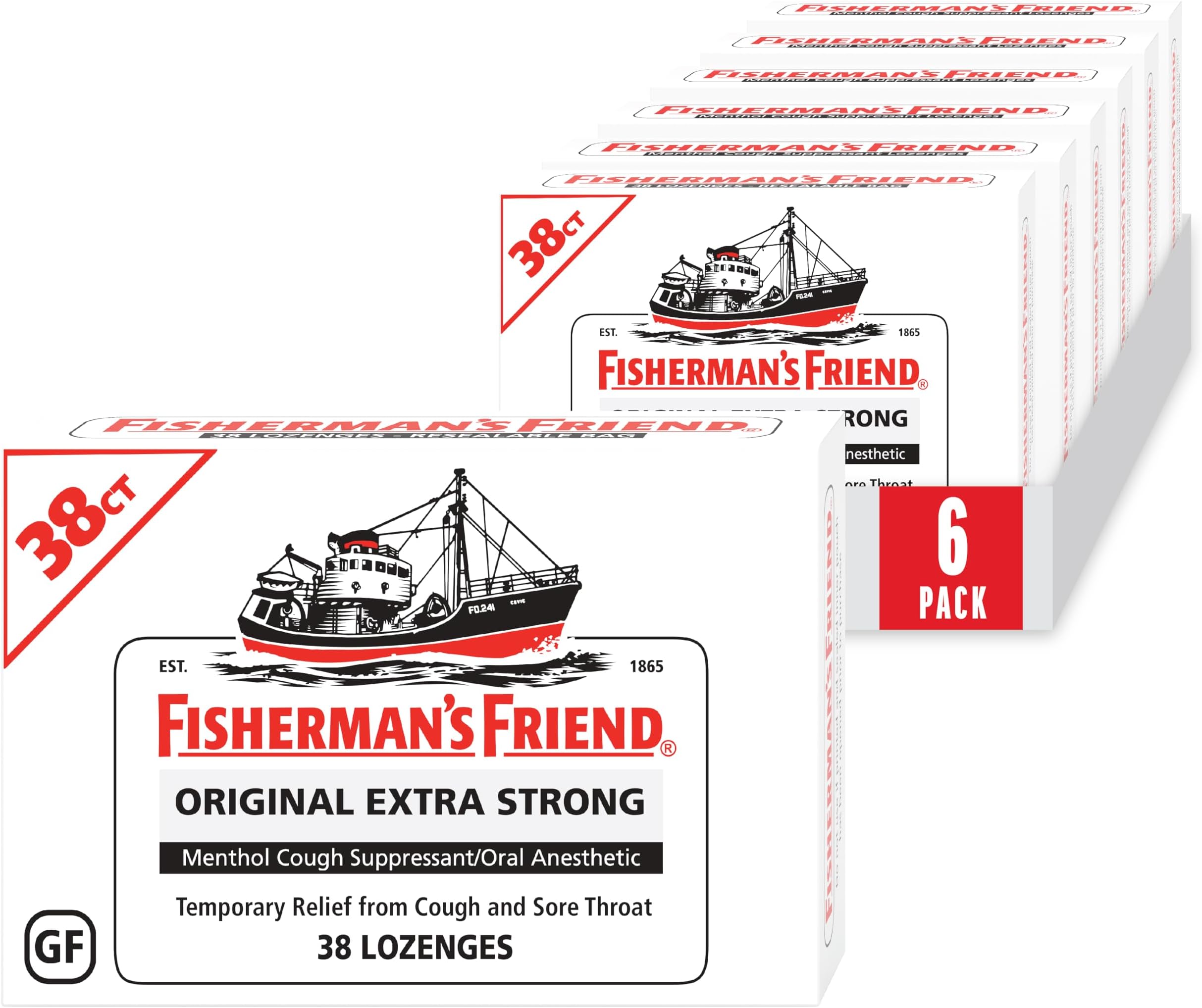 - Original Extra Strong Cough Lozenges (38 Drops x 6-Pack), 10mg Natural Menthol, Cooling Relief from Sore Throat, Persistent Cough & Everyday Irritation, Vegan & Gluten-Free