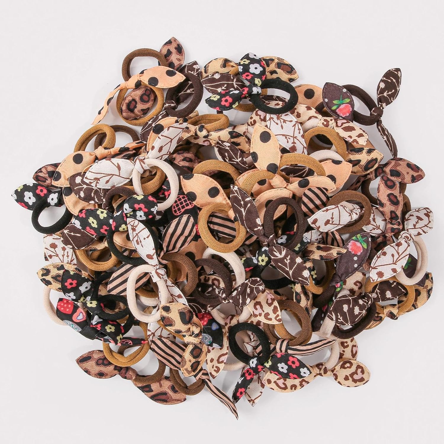XIMA 100 Pcs Dog Hair Bows, Leopard Print Bowknots Cat Grooming Hair Ties image 3