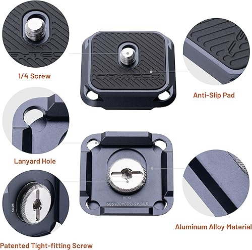 Miniatura 2 de PGYTECH 2 piezas de placas de liberación rápida tipo Arca, interruptor de repuesto entre trípode, monopie, deslizante, compatible con Arca Swiss
