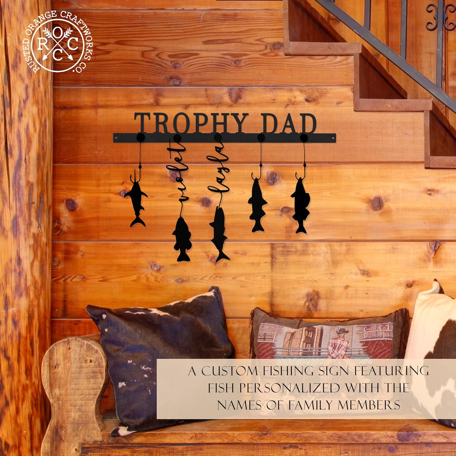 Reely Great Family Names Fish Sign Personalized – Custom Metal Wall Art for Fishermen, Unique Gift from Family, Fishing-Themed Home or Cabin Décor, Personalized Fish Wall Decoration for Dad, Grandpa, or Husband