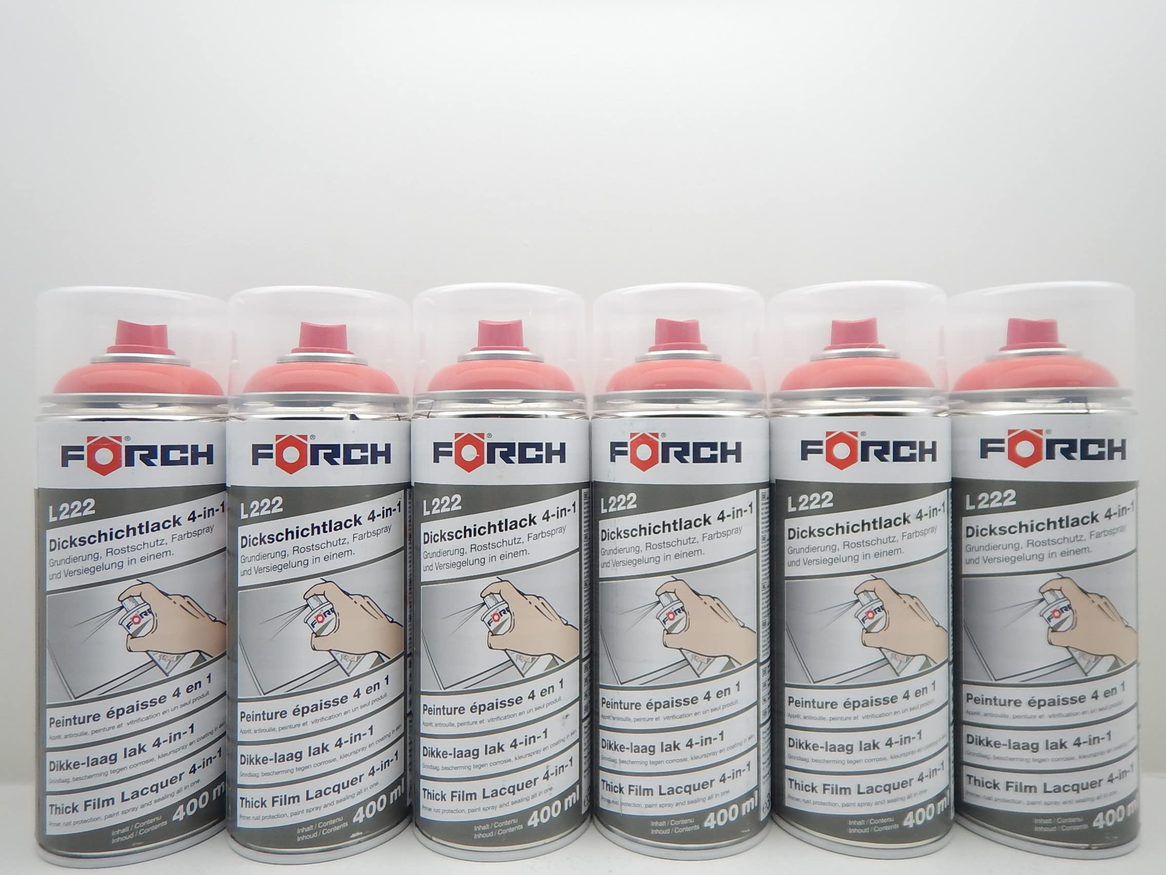 4 in 1 RAL 2002 BLUTORANGE ORANGE DICKSCHICHTLACK LACK SPRAY SPRAYDOSE 400ML (6)