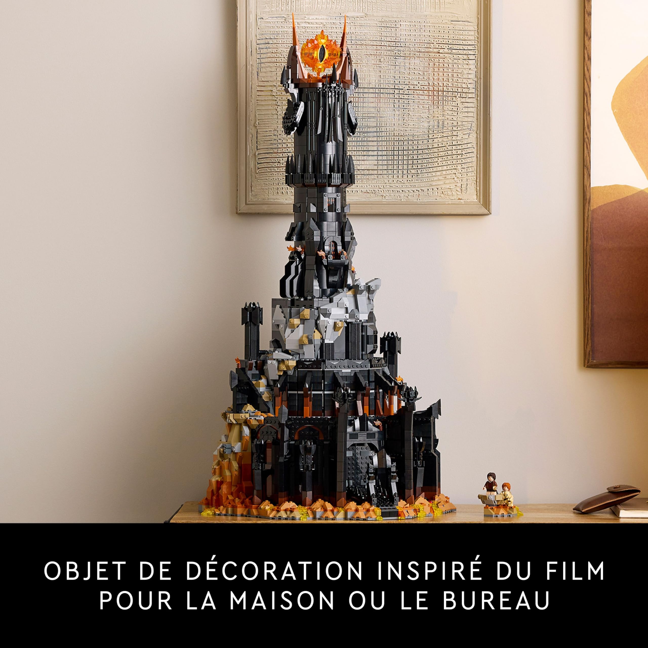 LEGO Icons Le Seigneur des Anneaux : Barad-dûr - Set de Construction de la forteresse - Idée de Cadeau pour Adultes - Minifigurines de Sauron, Frodon, Sam, Gollum, Gothmog et des Orcs 10333