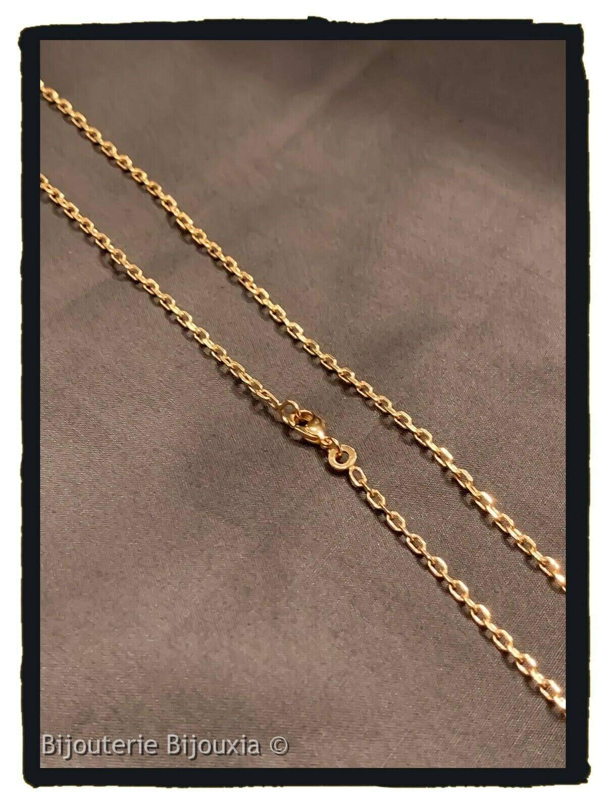 Catena a maglia forzata, 40 cm x 2 mm, placcata in oro 18 carati