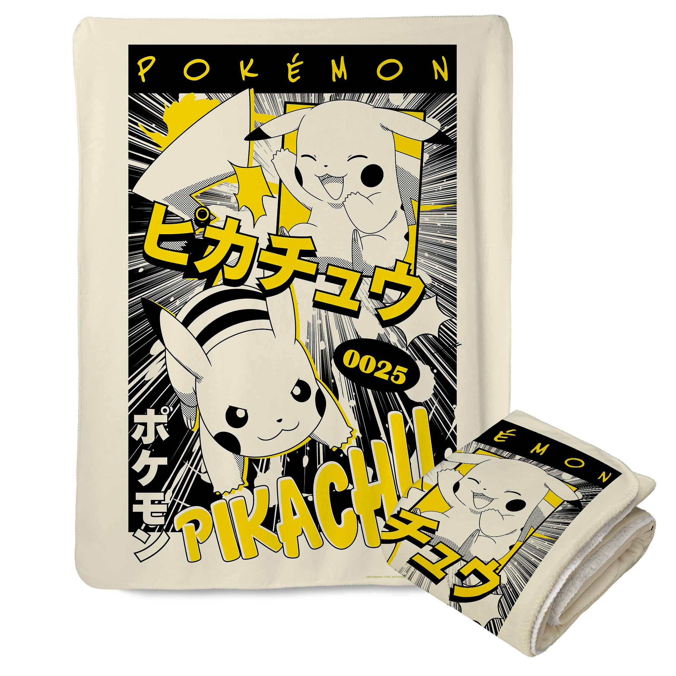 Amazon.com: Northwest Pokemon Mink Sherpa Throw Blanket, 60