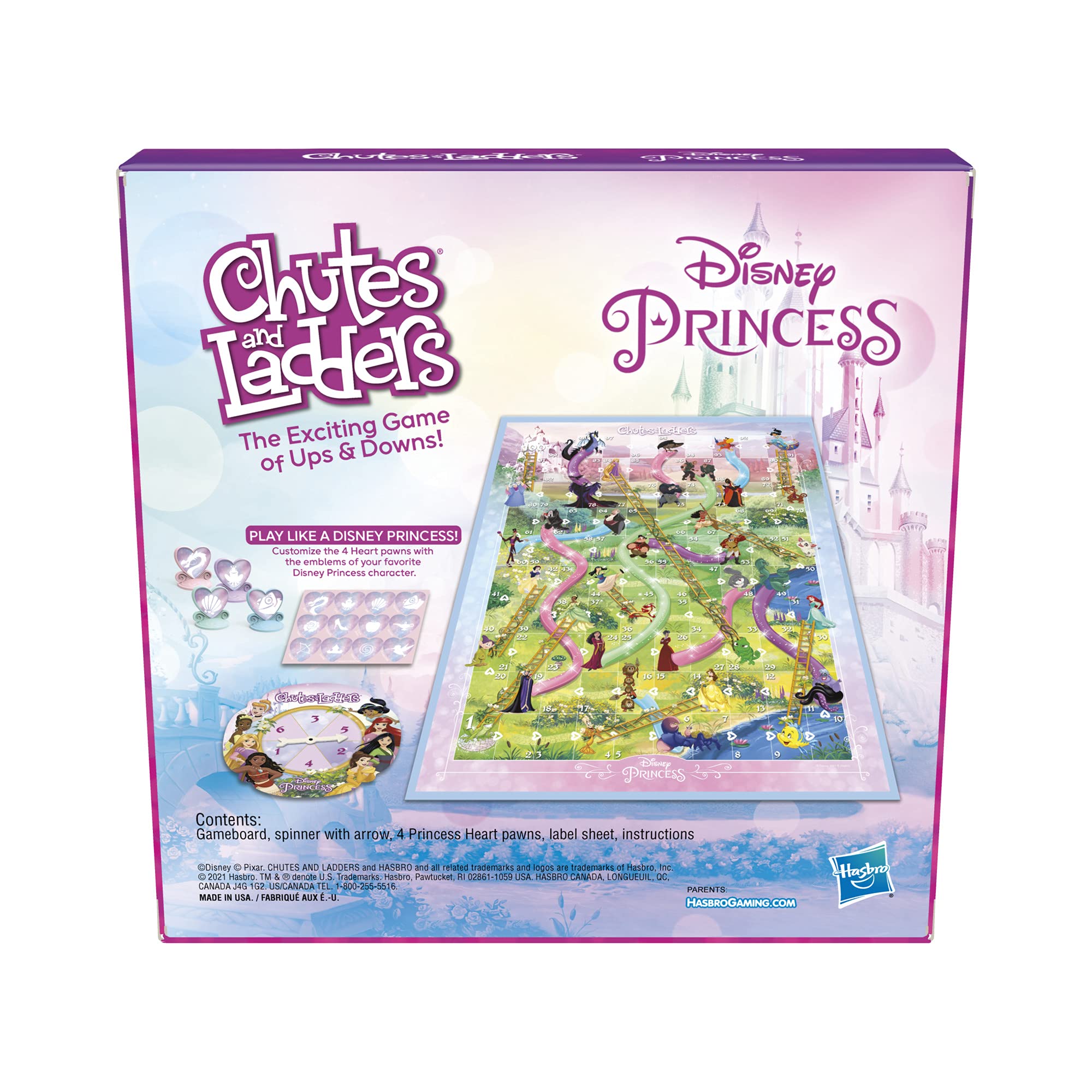 Chutes and Ladders: Disney Princess Edition Board Game for Kids Ages 3 ...