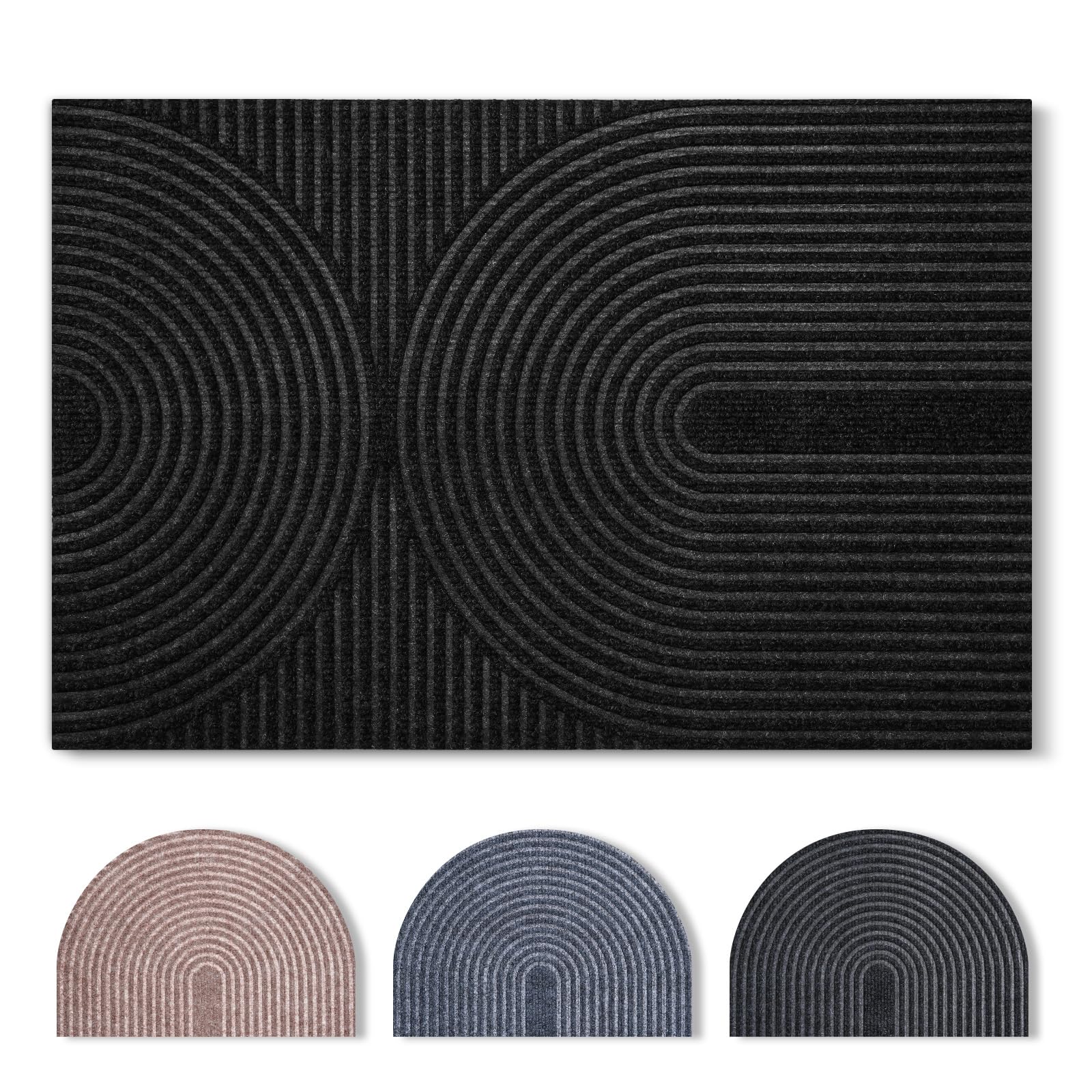 Tuocal Fußmatte 40x60cm, rutschfeste Maschinenwaschbare Schmutzfangmatte, Teppich Wohnzimmer Innen und Außen Türmatte, Wasserdicht Fussmatte für Eingang, Flur, Haustür