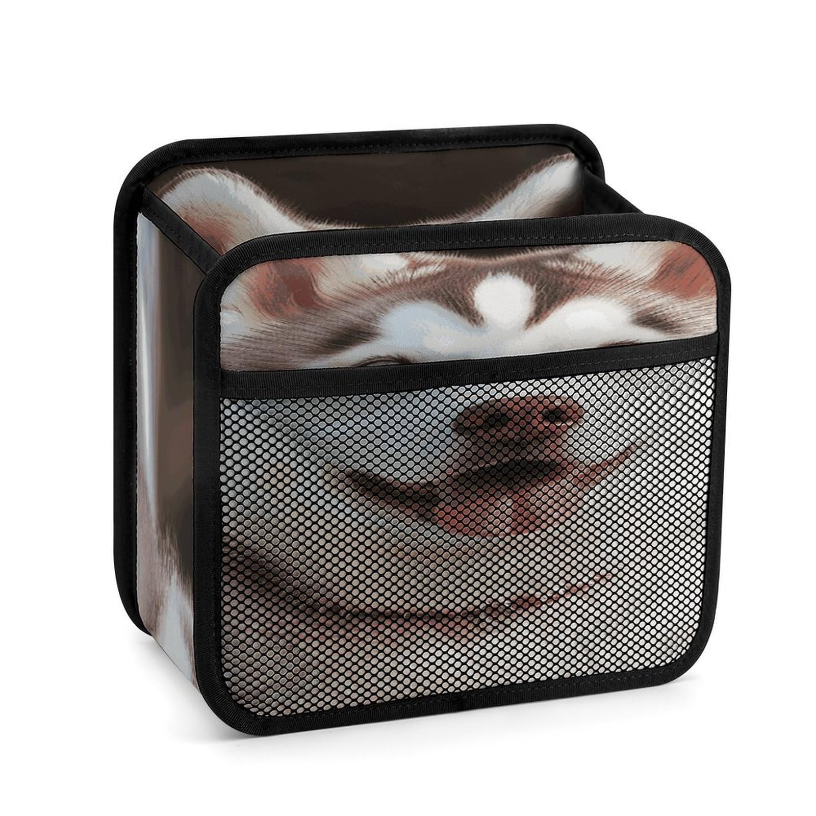 Btcowzrv Style Husky Piquant Dog Car Seat Back Organizer, Pu Leather Hanging Backseat Car Organizer With Elastic Mesh Pocket, Storage Bag For Most Vehicles