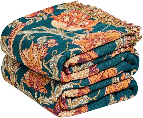 Boho Throw Blanket - 100% Cotton Ultra Soft Muslin Blanket,