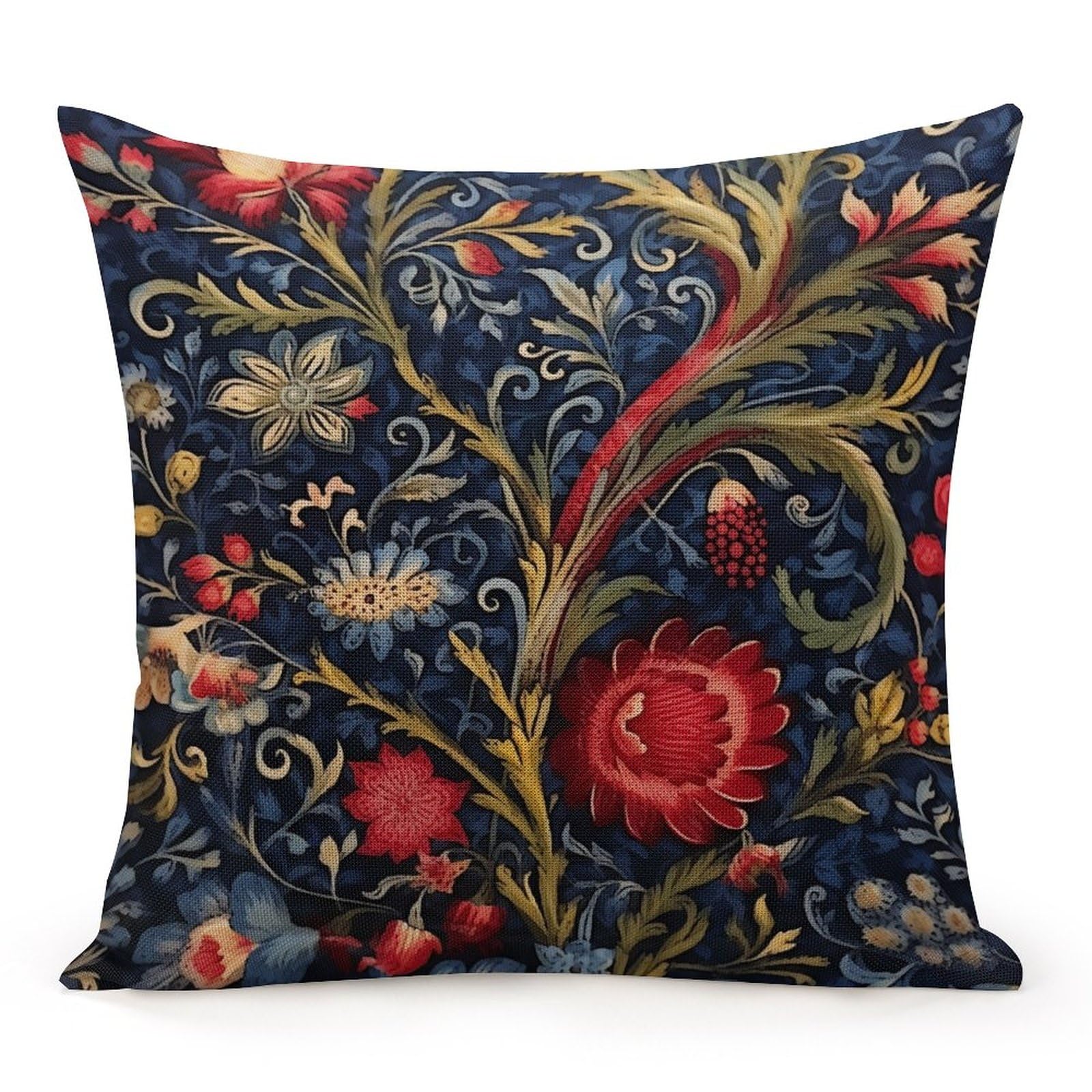 Amazon.com: Burgundy Gold Navy Blue Floral Botanical Zipped