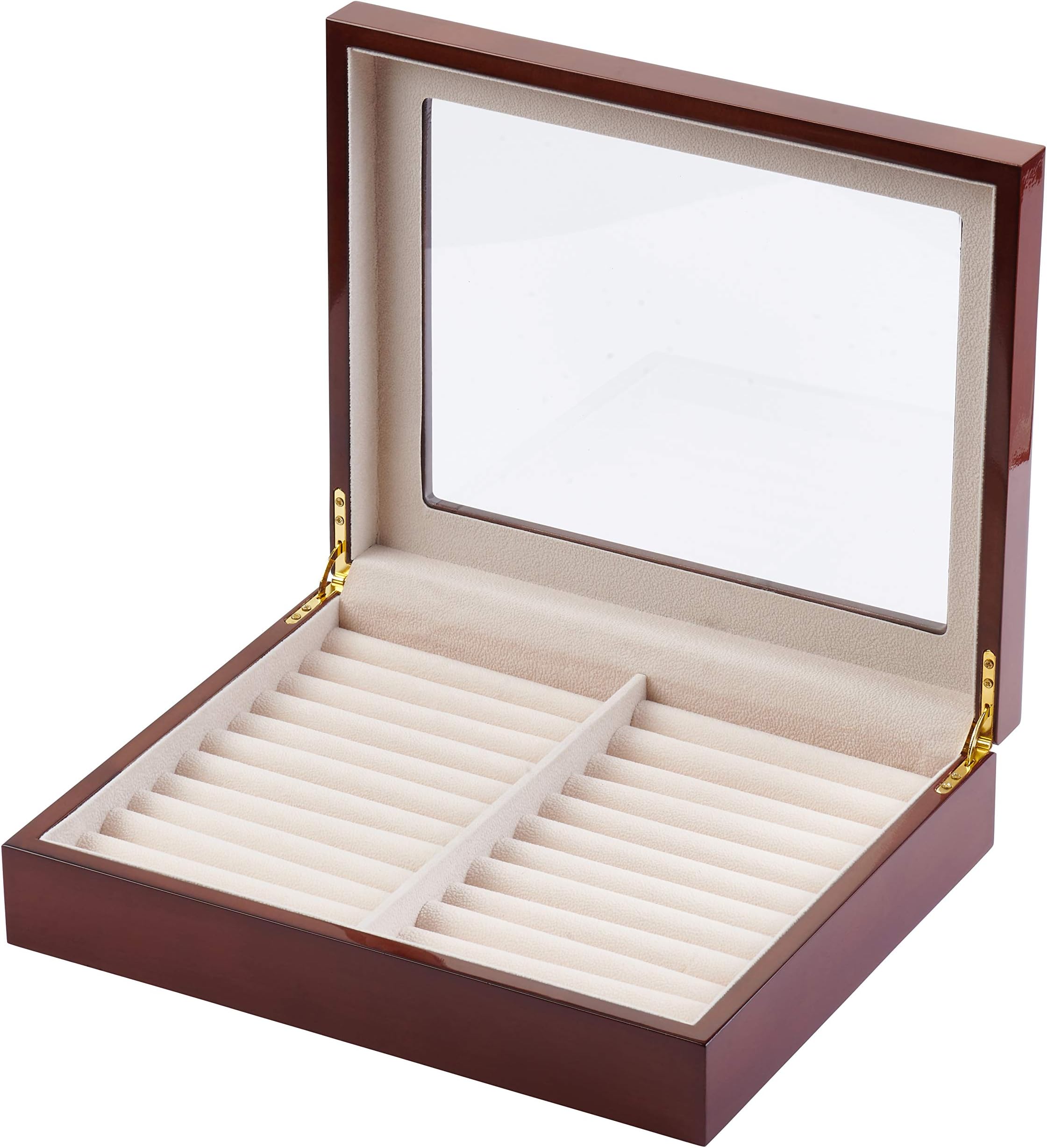 YuanKanJu KeepMeCases Extra Large Wood Cufflink Box Holds 54 Pairs