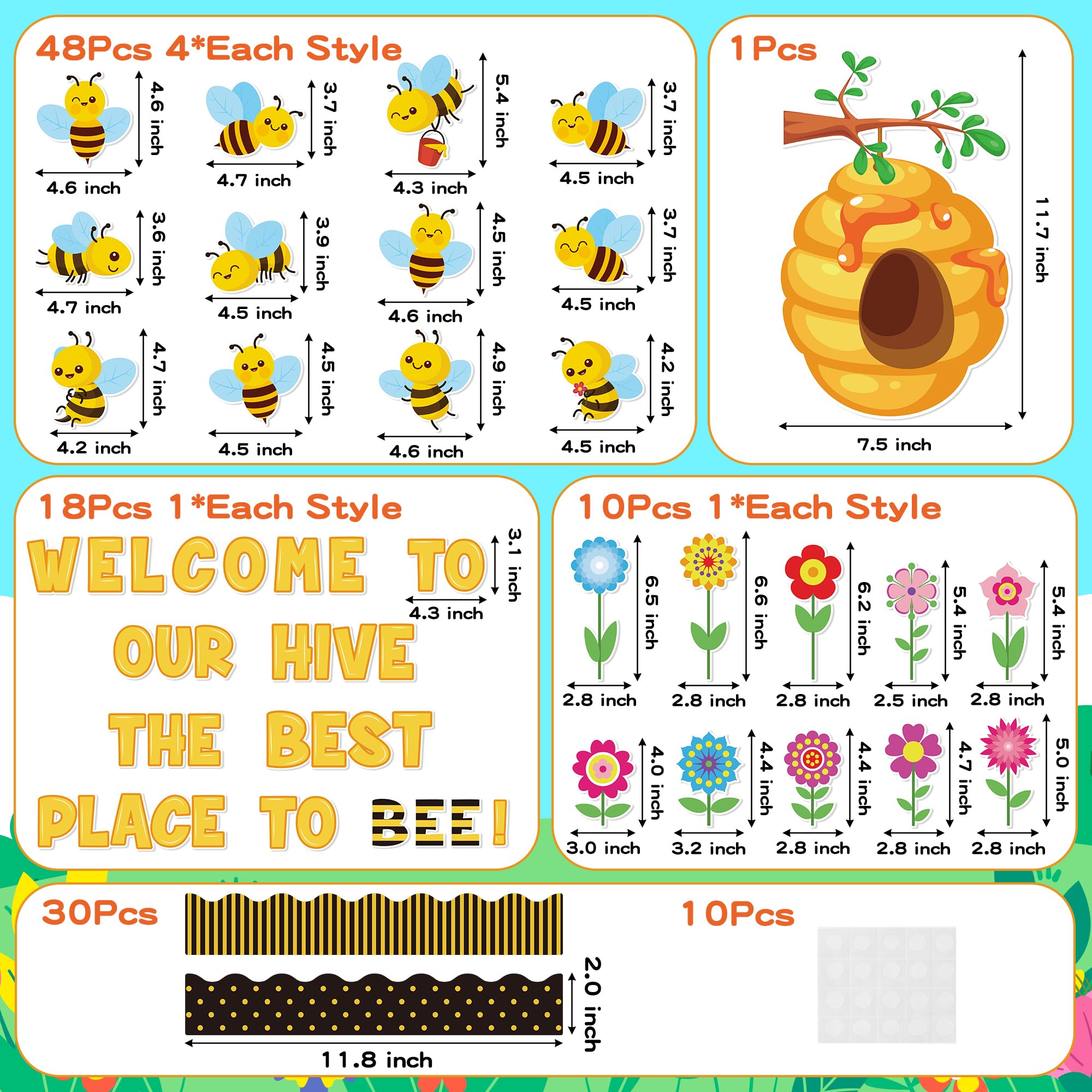 60 Stück Bienen-Blumen Reißzwecken – Bunte Stecknadeln Für Pinnwand & Korktafel