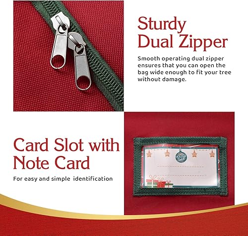 Miniatura 4 de HOLIDAY SPIRIT Bolsa de almacenamiento para árbol de Navidad para árboles. Material Oxford 600D resistente con asas reforzadas duraderas y
